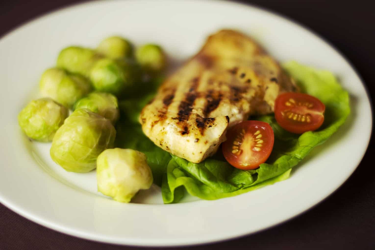 healthy meal of chicken and brussels sprouts