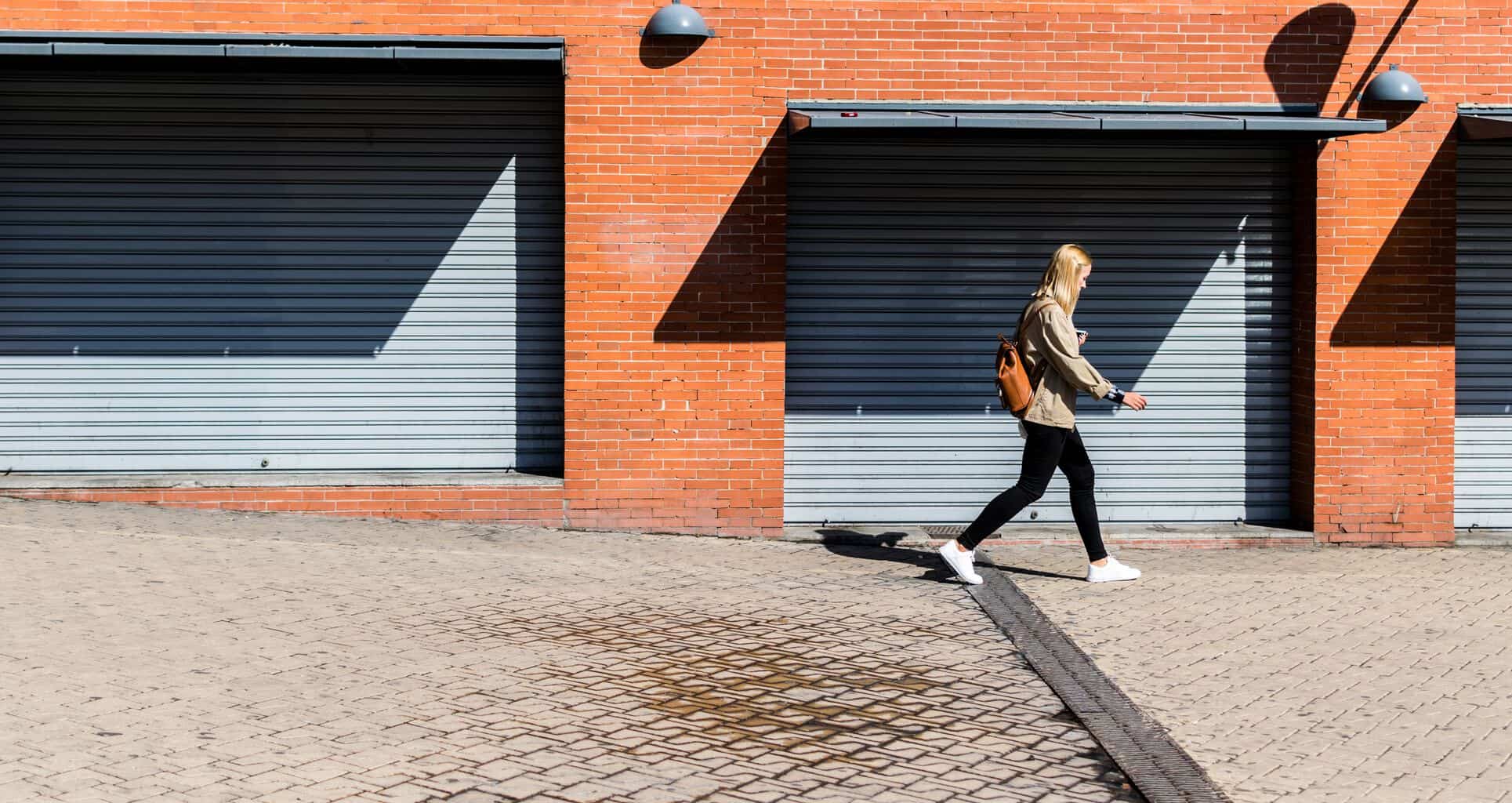 a woman walking