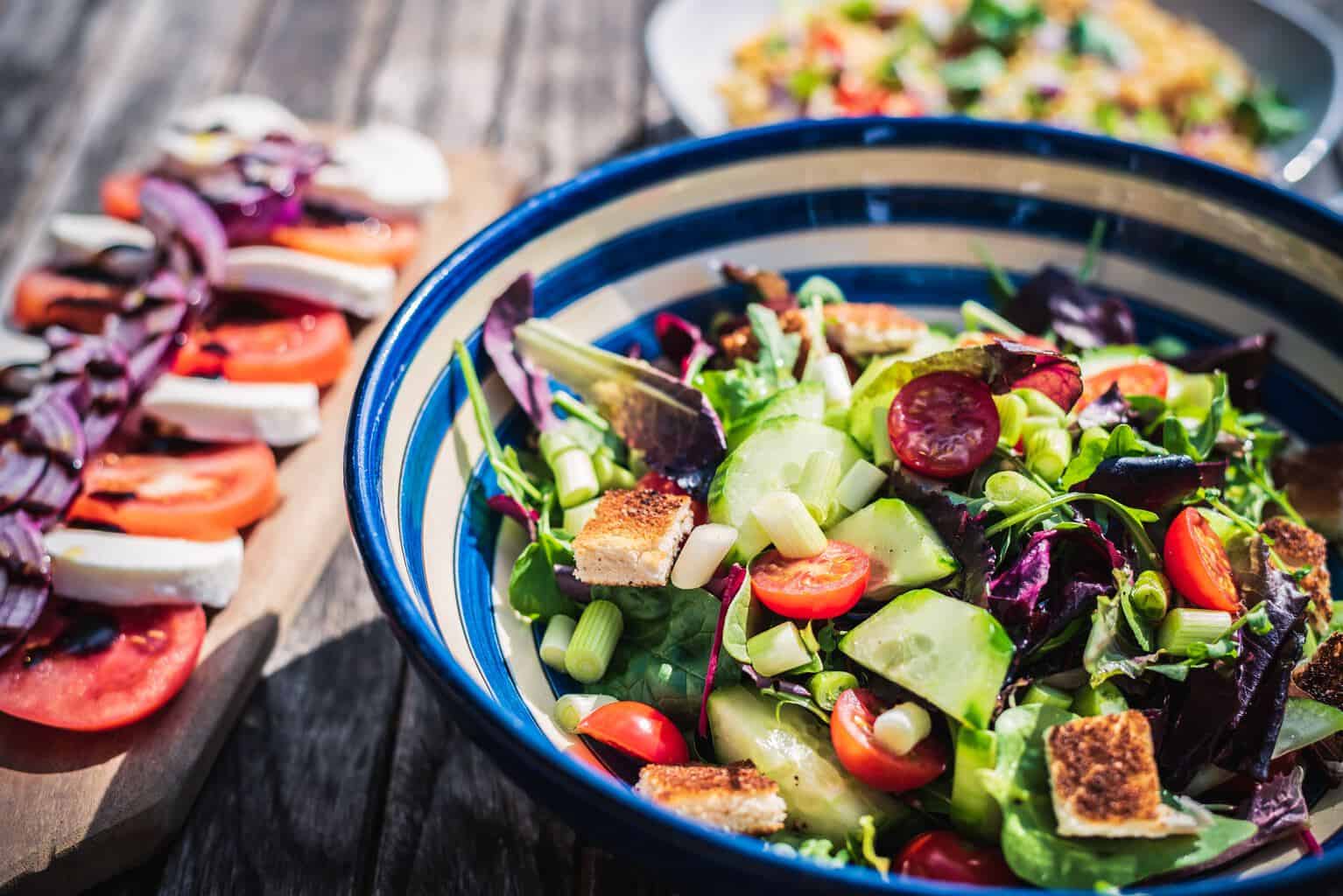 salad in a ceramic bowl